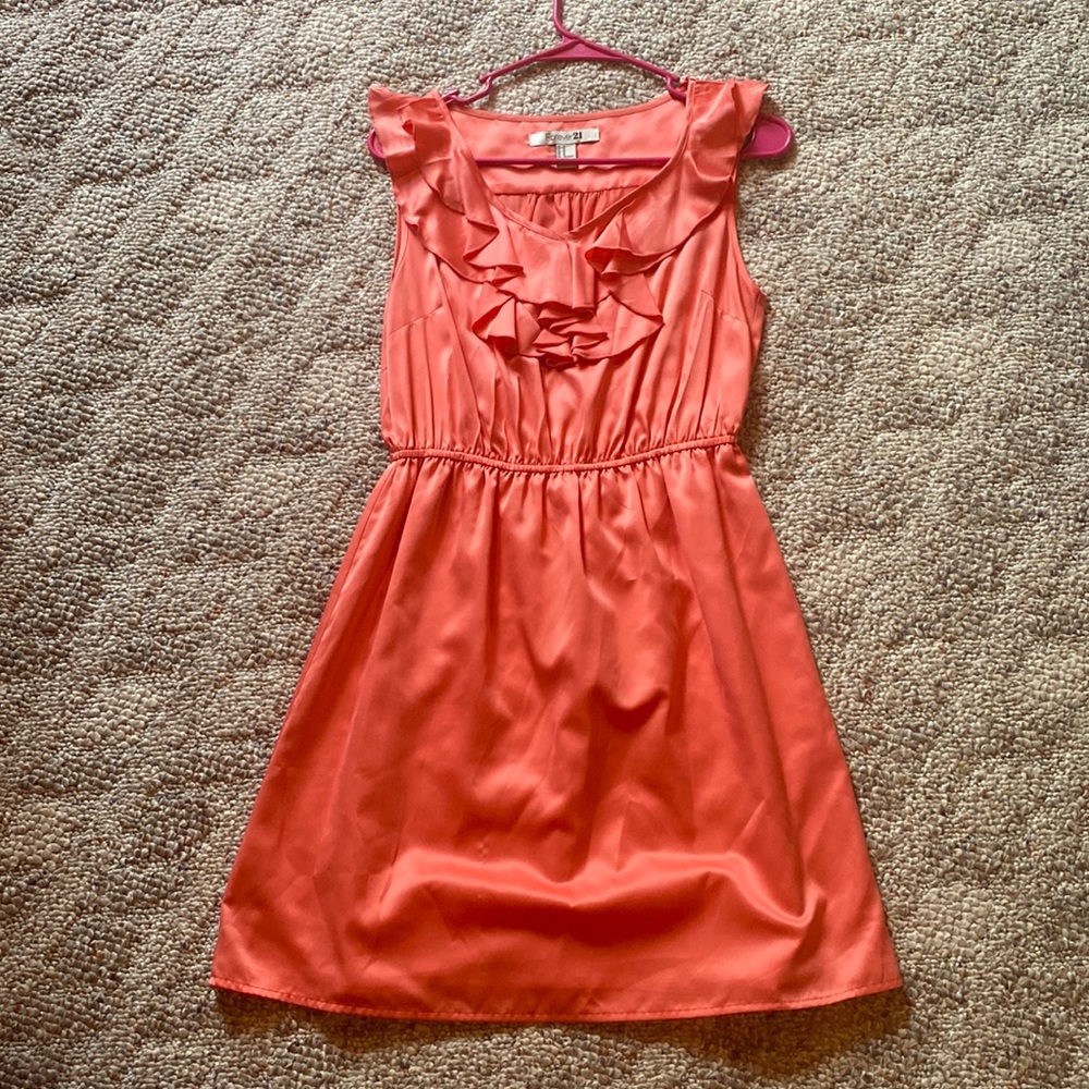 Forever 21 coral silky dress. Size medium